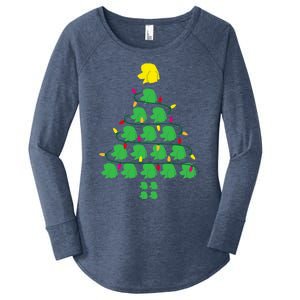 Poodle Christmas Tree Poodle Mom Great Gift Women's Perfect Tri Tunic Long Sleeve Shirt