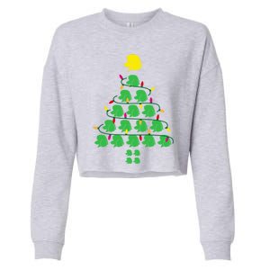 Poodle Christmas Tree Poodle Mom Great Gift Cropped Pullover Crew