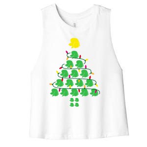 Poodle Christmas Tree Poodle Mom Great Gift Women's Racerback Cropped Tank