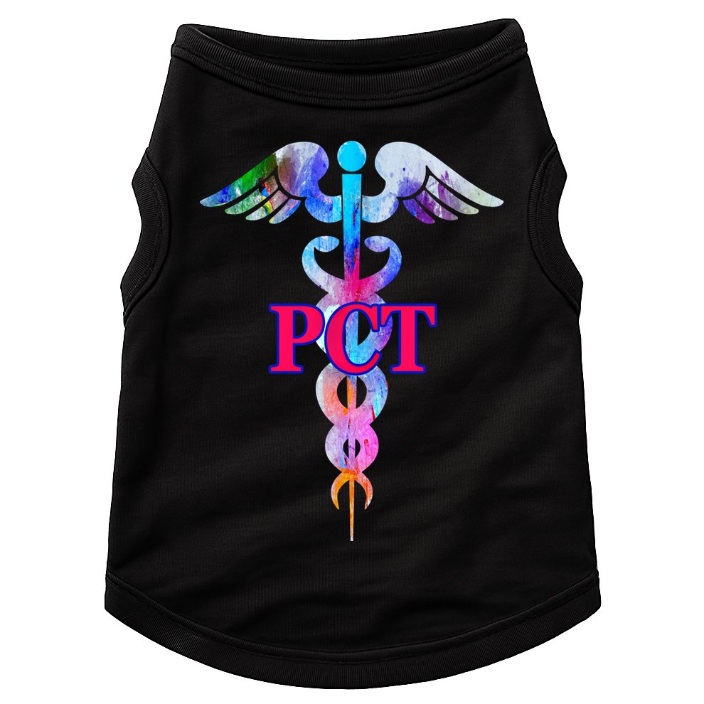 Patient Care Technician Pct Caduceus Watercolor Art Graphic Funny Gift Doggie Tank