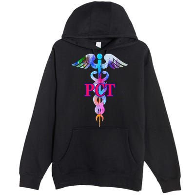 Patient Care Technician Pct Caduceus Watercolor Art Graphic Funny Gift Premium Pullover Hoodie