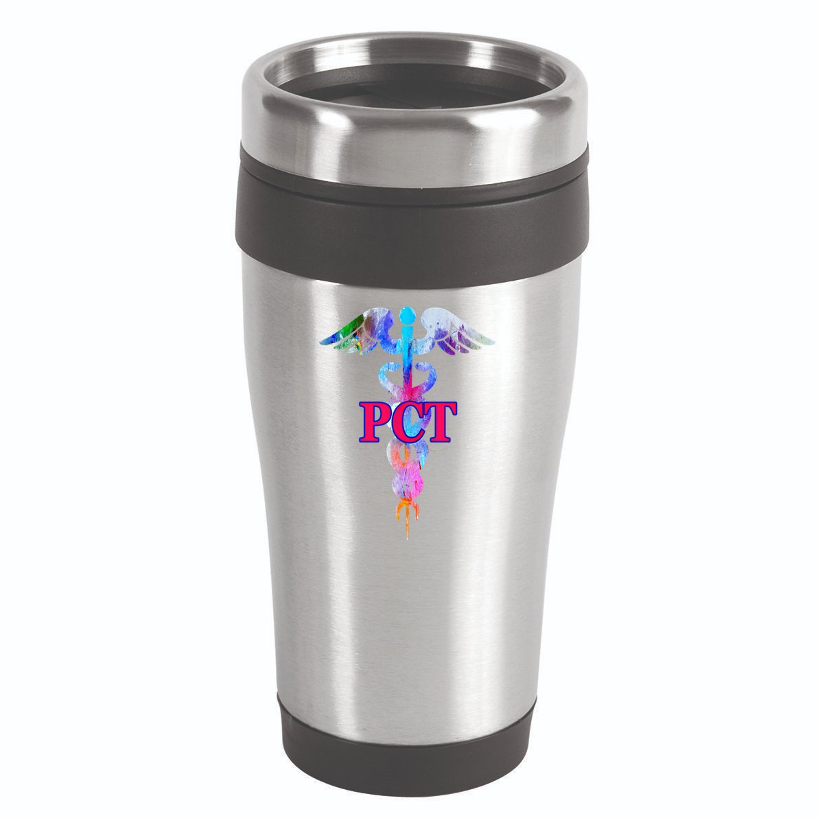 Patient Care Technician Pct Caduceus Watercolor Art Graphic Funny Gift 16oz Travel Tumbler