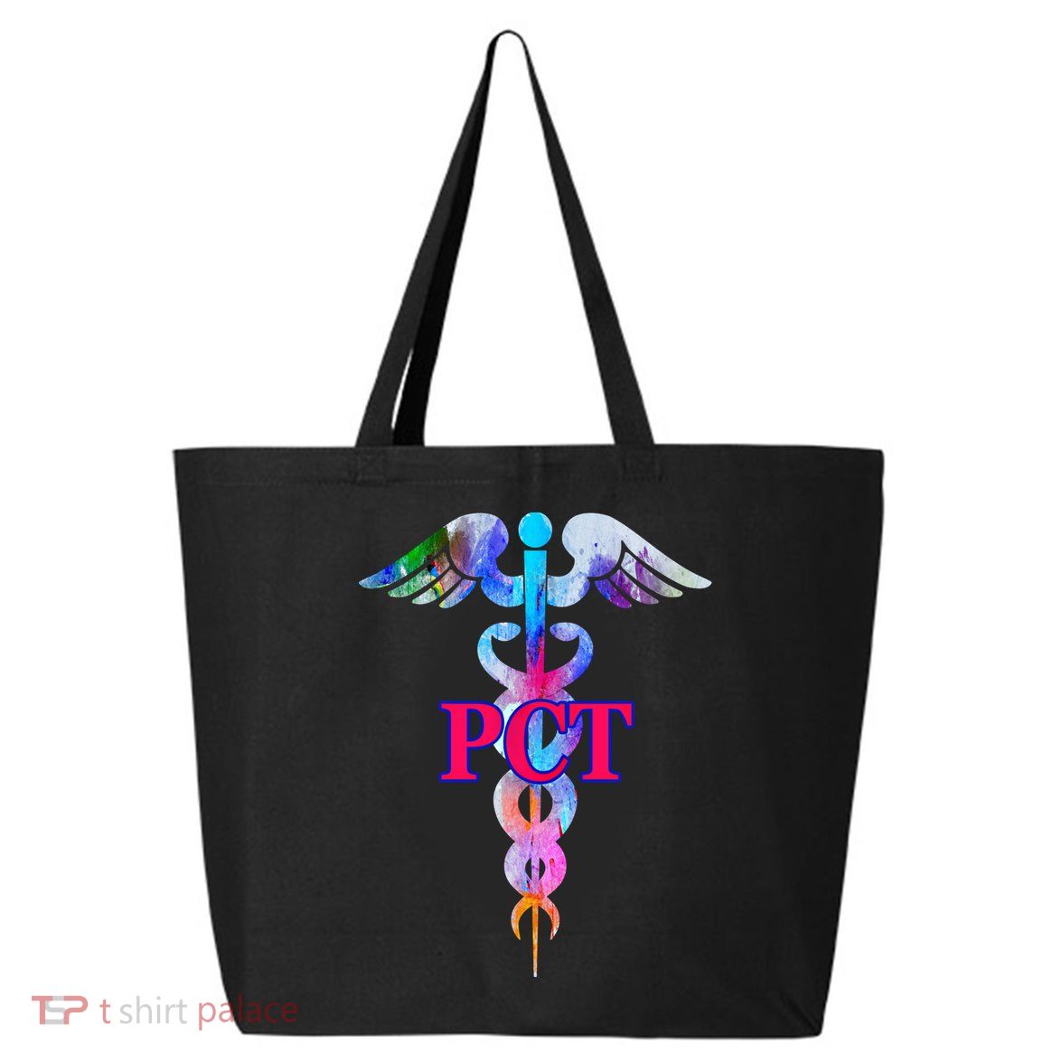 Patient Care Technician Pct Caduceus Watercolor Art Graphic Funny Gift 25L Jumbo Tote