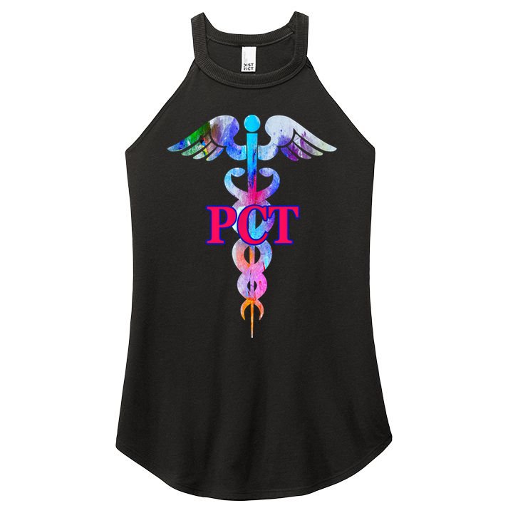 Patient Care Technician Pct Caduceus Watercolor Art Graphic Funny Gift Women's Perfect Tri Rocker Tank