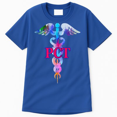 Patient Care Technician Pct Caduceus Watercolor Art Graphic Funny Gift Tall T-Shirt