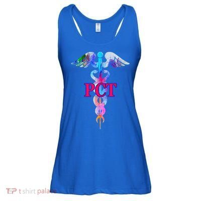 Patient Care Technician Pct Caduceus Watercolor Art Graphic Funny Gift Ladies Essential Flowy Tank