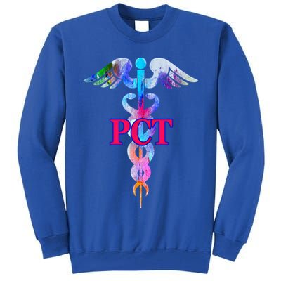 Patient Care Technician Pct Caduceus Watercolor Art Graphic Funny Gift Tall Sweatshirt