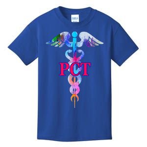 Patient Care Technician Pct Caduceus Watercolor Art Graphic Funny Gift Kids T-Shirt