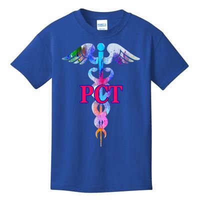 Patient Care Technician Pct Caduceus Watercolor Art Graphic Funny Gift Kids T-Shirt