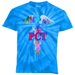 Patient Care Technician Pct Caduceus Watercolor Art Graphic Funny Gift Kids Tie-Dye T-Shirt