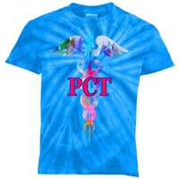 Patient Care Technician Pct Caduceus Watercolor Art Graphic Funny Gift Kids Tie-Dye T-Shirt