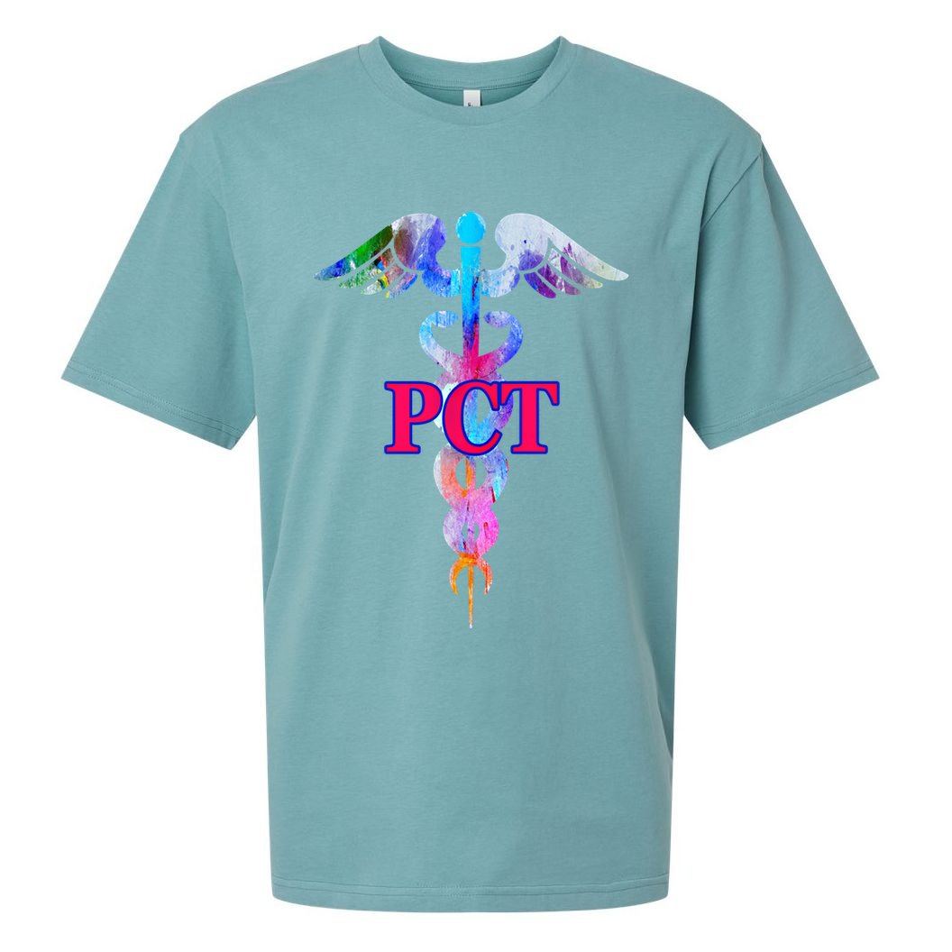 Patient Care Technician Pct Caduceus Watercolor Art Graphic Funny Gift Sueded Cloud Jersey T-Shirt