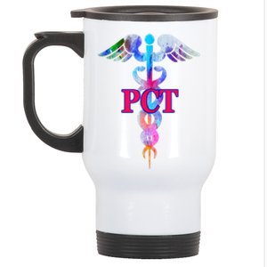 Patient Care Technician Pct Caduceus Watercolor Art Graphic Funny Gift Stainless Steel Travel Mug