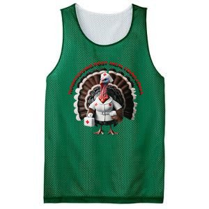 Postmeal Coma Turkey Dressed As A Nurse With A Medical Kit Mesh Reversible Basketball Jersey Tank