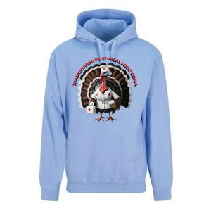 Postmeal Coma Turkey Dressed As A Nurse With A Medical Kit Unisex Surf Hoodie