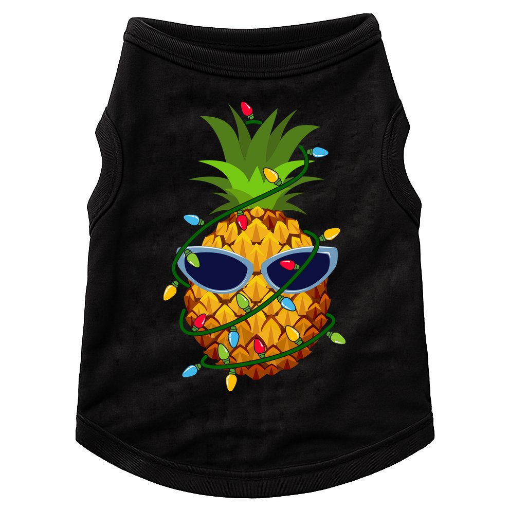 Pineapple Christmas Tree Lights Xmas Boys Sunglasses Doggie Tank