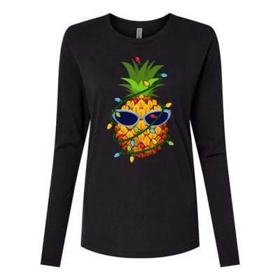 Pineapple Christmas Tree Lights Xmas Boys Sunglasses Womens Cotton Relaxed Long Sleeve T-Shirt