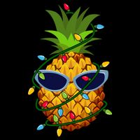 Pineapple Christmas Tree Lights Xmas Boys Sunglasses Performance Shirt