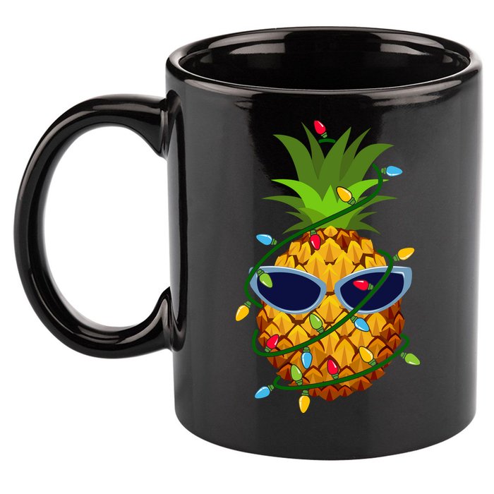 Pineapple Christmas Tree Lights Xmas Boys Sunglasses 11oz C Handle Ceramic Mug