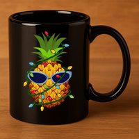 Pineapple Christmas Tree Lights Xmas Boys Sunglasses 11oz C Handle Ceramic Mug