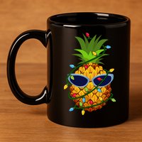 Pineapple Christmas Tree Lights Xmas Boys Sunglasses 11oz C Handle Ceramic Mug