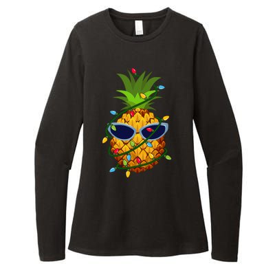 Pineapple Christmas Tree Lights Xmas Boys Sunglasses Womens CVC Long Sleeve Shirt