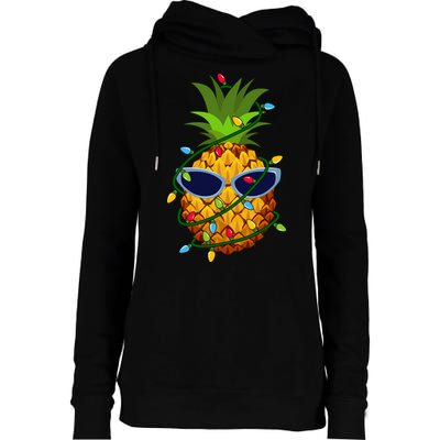 Pineapple Christmas Tree Lights Xmas Boys Sunglasses Womens Funnel Neck Pullover Hood