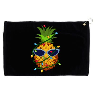 Pineapple Christmas Tree Lights Xmas Boys Sunglasses Grommeted Golf Towel