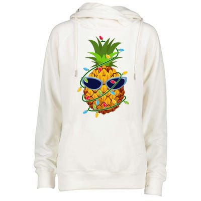 Pineapple Christmas Tree Lights Xmas Boys Sunglasses Womens Funnel Neck Pullover Hood