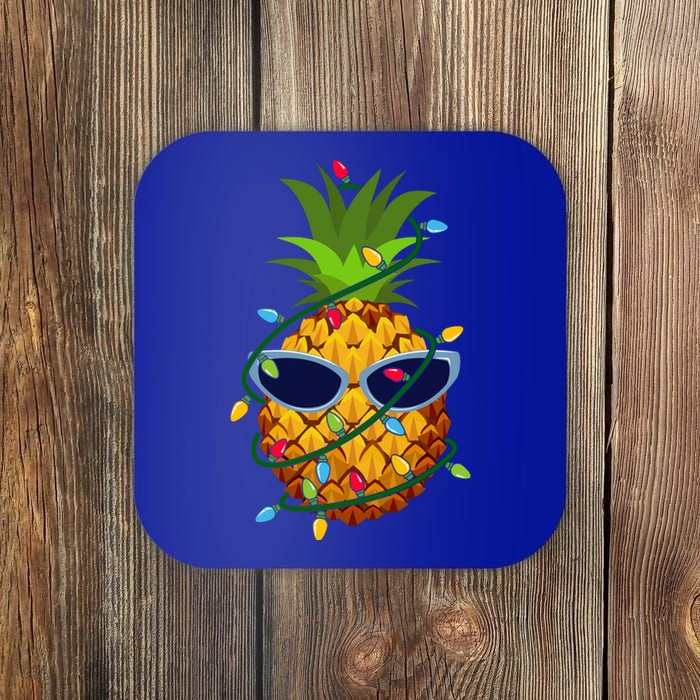 Pineapple Christmas Tree Lights Xmas Boys Sunglasses Coaster