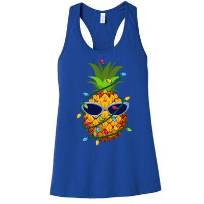 Pineapple Christmas Tree Lights Xmas Boys Sunglasses Women's Racerback Tank