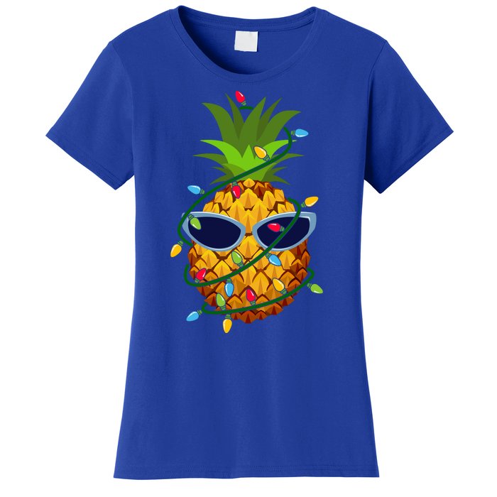 Pineapple Christmas Tree Lights Xmas Boys Sunglasses Women's T-Shirt