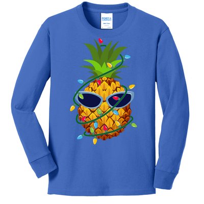 Pineapple Christmas Tree Lights Xmas Boys Sunglasses Kids Long Sleeve Shirt