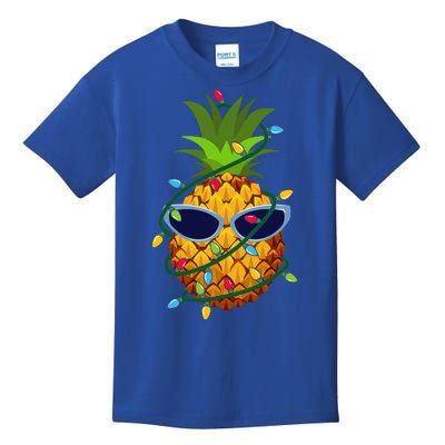 Pineapple Christmas Tree Lights Xmas Boys Sunglasses Kids T-Shirt