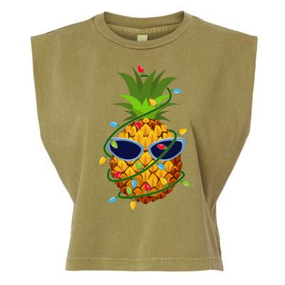 Pineapple Christmas Tree Lights Xmas Boys Sunglasses Garment-Dyed Women's Muscle Tee