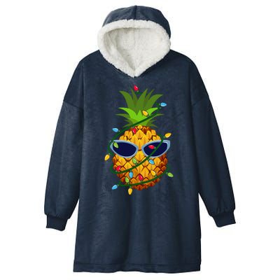 Pineapple Christmas Tree Lights Xmas Boys Sunglasses Hooded Wearable Blanket