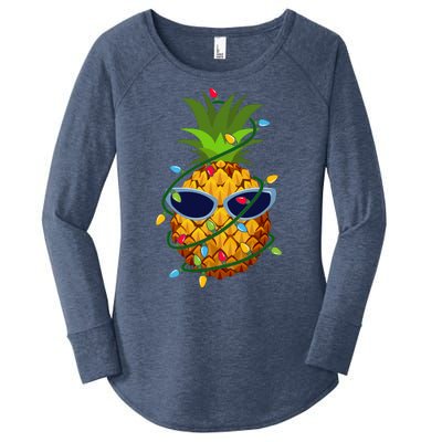 Pineapple Christmas Tree Lights Xmas Boys Sunglasses Women's Perfect Tri Tunic Long Sleeve Shirt