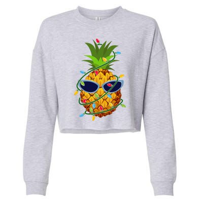 Pineapple Christmas Tree Lights Xmas Boys Sunglasses Cropped Pullover Crew