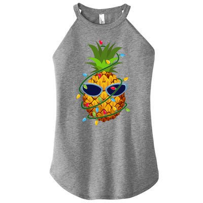 Pineapple Christmas Tree Lights Xmas Boys Sunglasses Women's Perfect Tri Rocker Tank