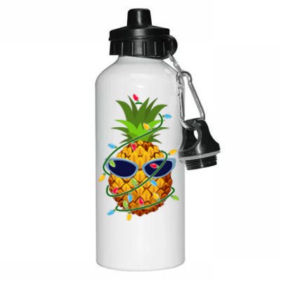 Pineapple Christmas Tree Lights Xmas Boys Sunglasses Aluminum Water Bottle