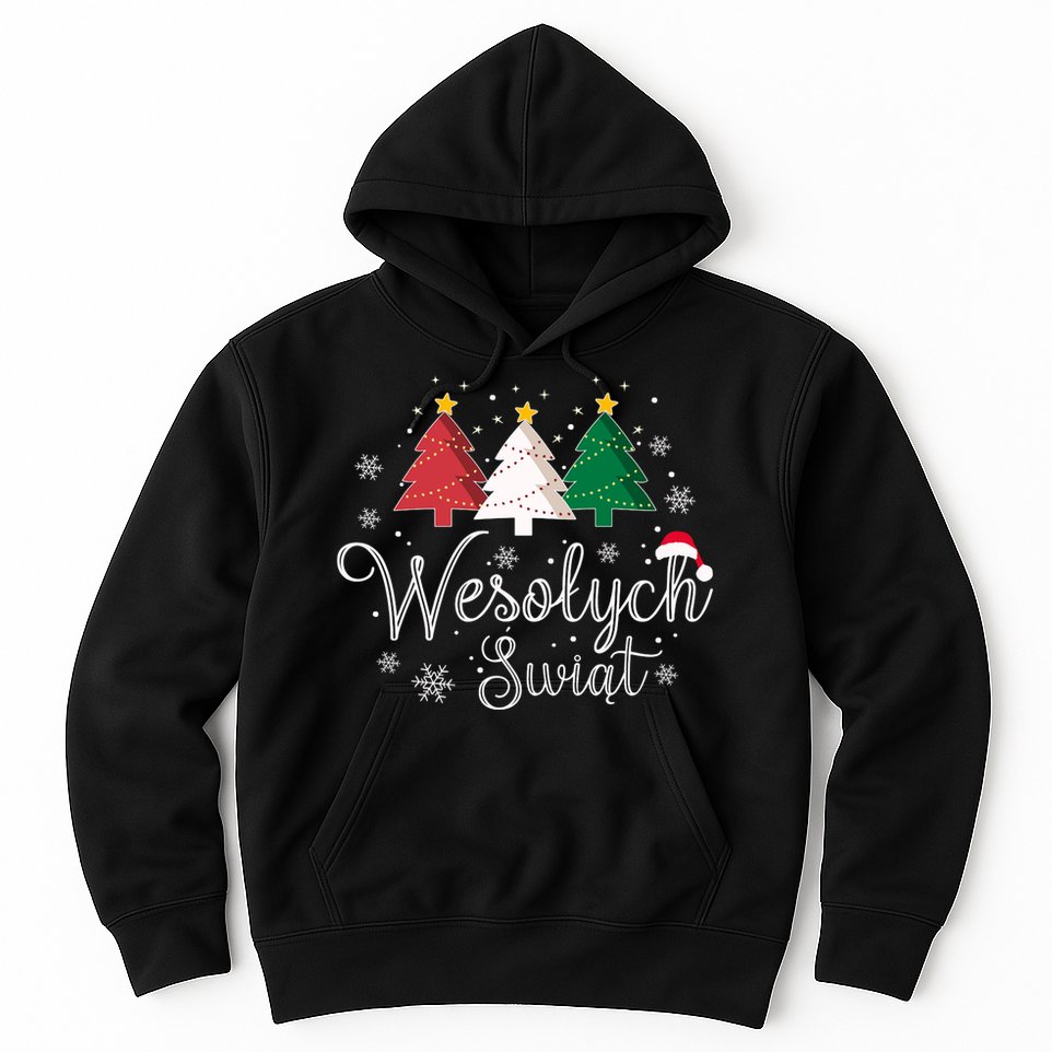Poland Christmas Tree Polish Merry Xmas Wesolych Swiat Hoodie