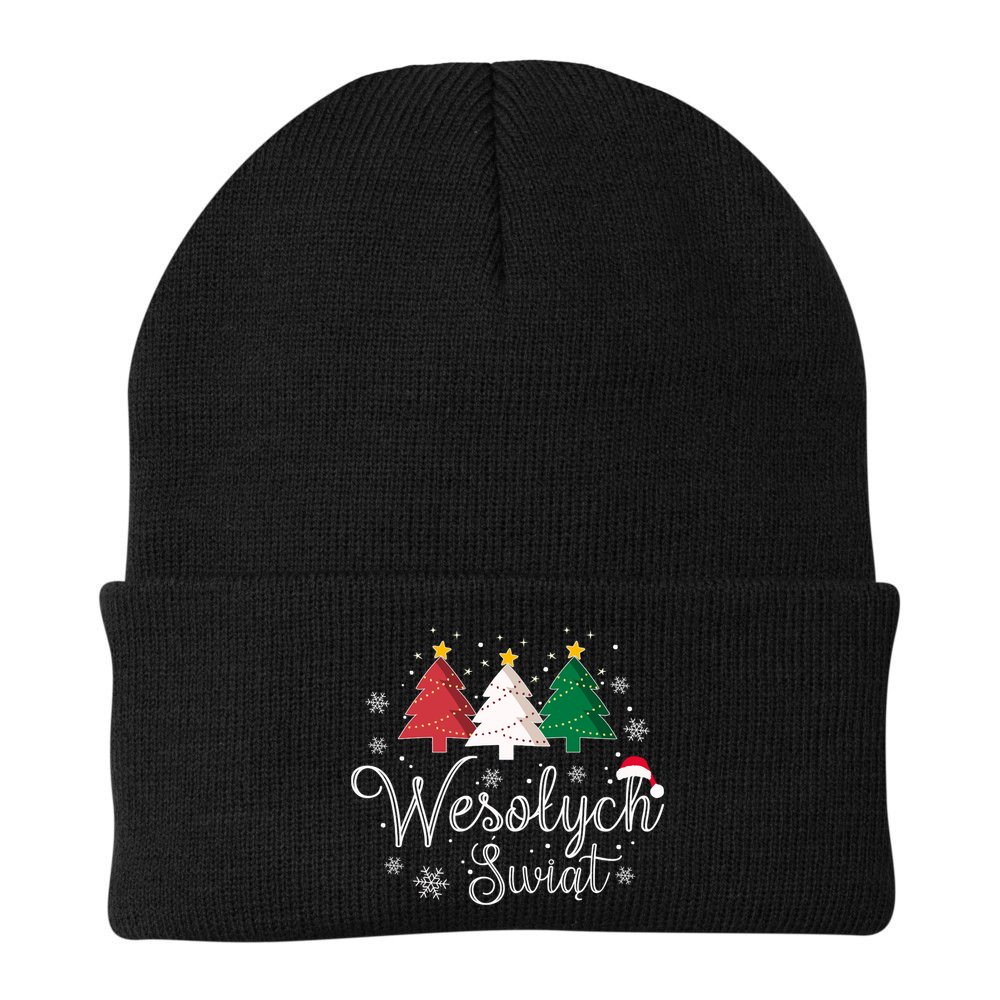 Poland Christmas Tree Polish Merry Xmas Wesolych Swiat Beanie