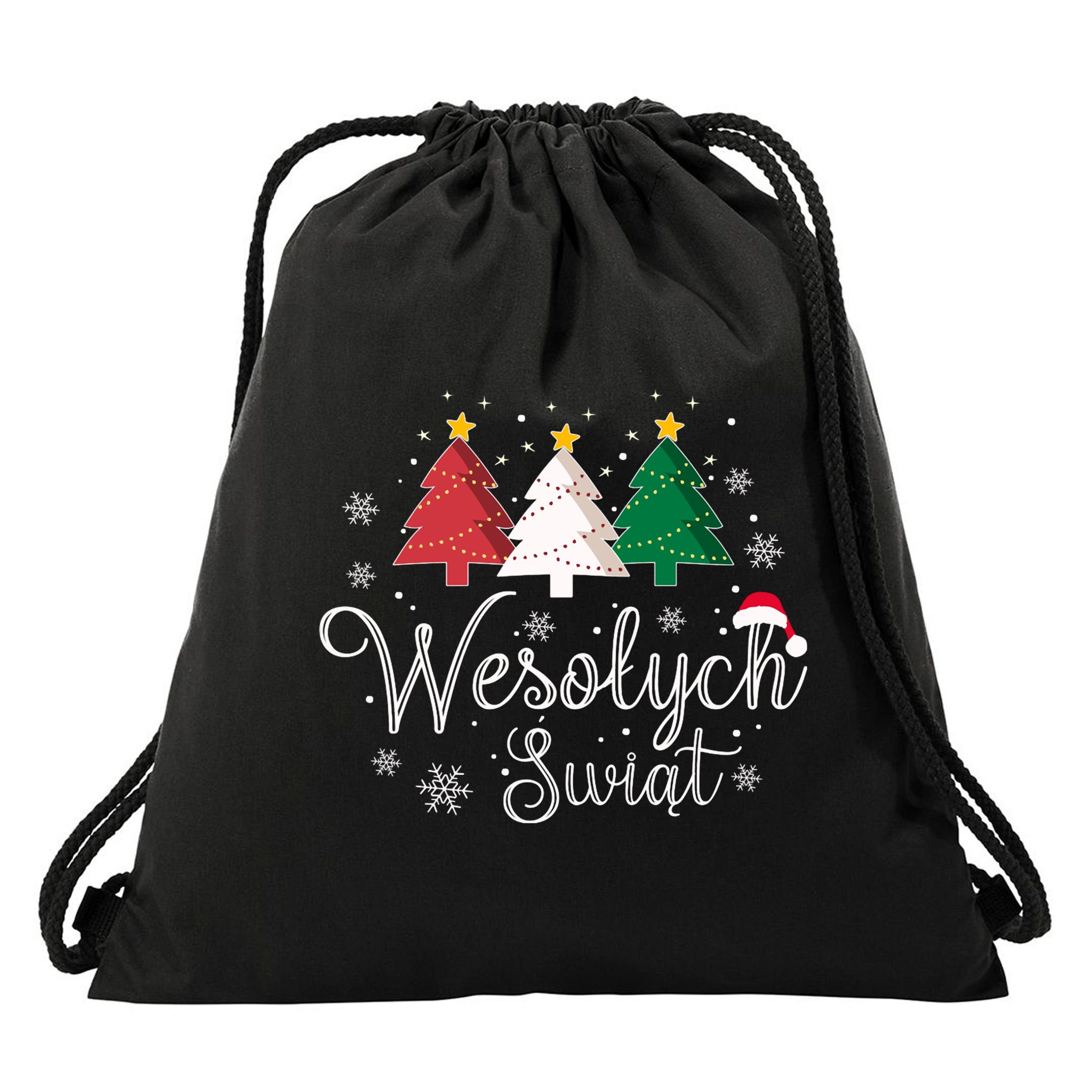 Poland Christmas Tree Polish Merry Xmas Wesolych Swiat Drawstring Bag