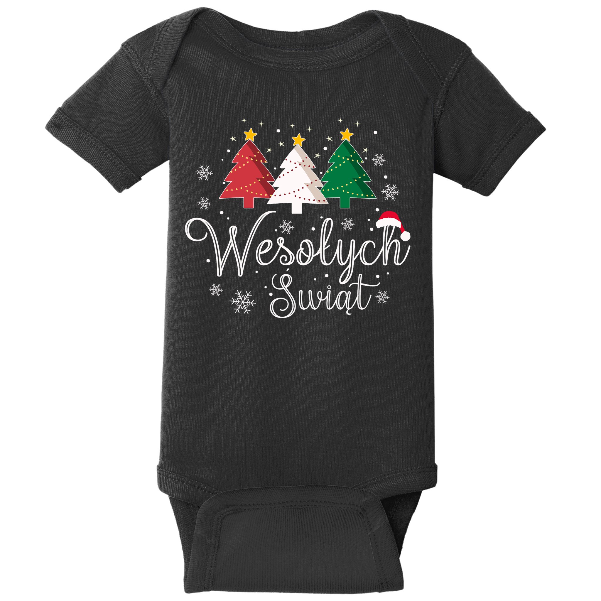 Poland Christmas Tree Polish Merry Xmas Wesolych Swiat Baby Bodysuit