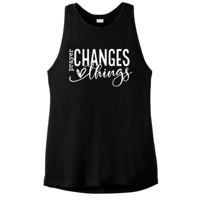 Prayer Changes Things Created With A Purpose Ladies PosiCharge Tri-Blend Wicking Tank