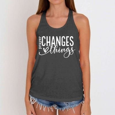 Prayer Changes Things Created With A Purpose Women's Knotted Racerback Tank