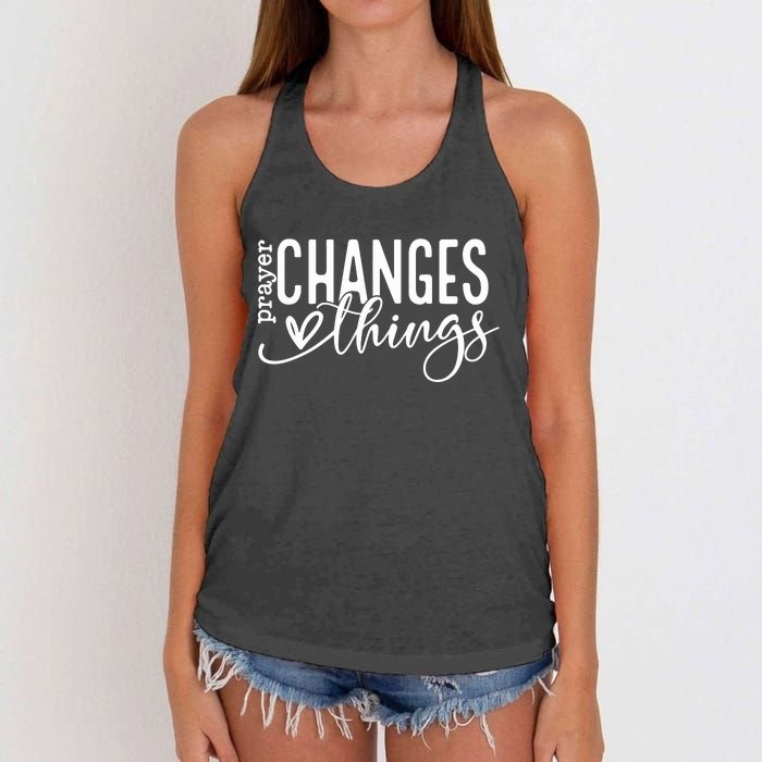 Prayer Changes Things Created With A Purpose Women's Knotted Racerback Tank