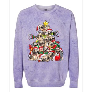 Pug Christmas Tree Dog Santa Xmas Merry Dogmas Colorblast Crewneck Sweatshirt