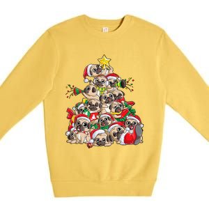 Pug Christmas Tree Dog Santa Xmas Merry Dogmas Premium Crewneck Sweatshirt