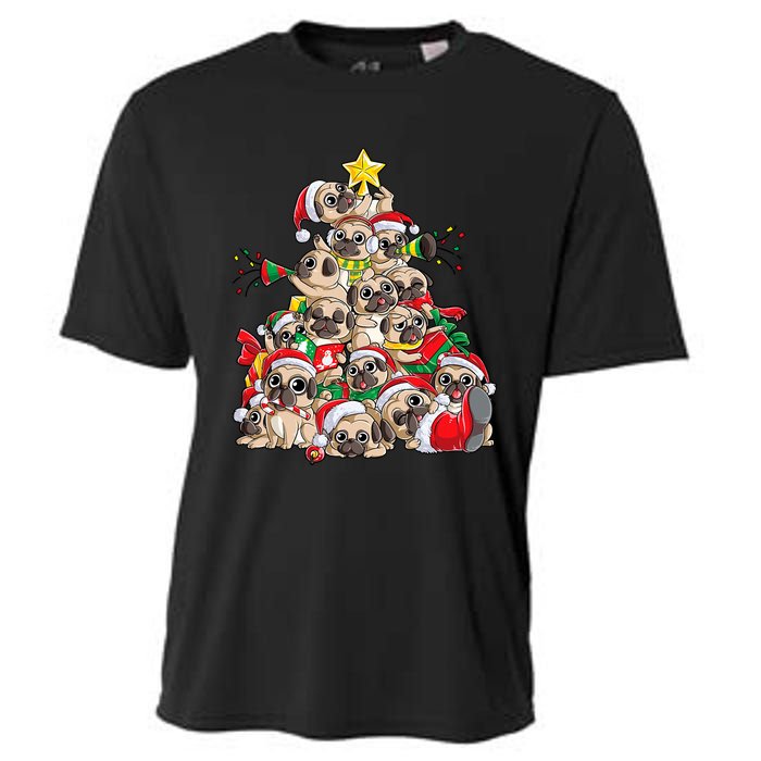 Pug Christmas Tree Dog Santa Xmas Merry Dogmas Cooling Performance Crew T-Shirt